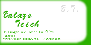 balazs teich business card